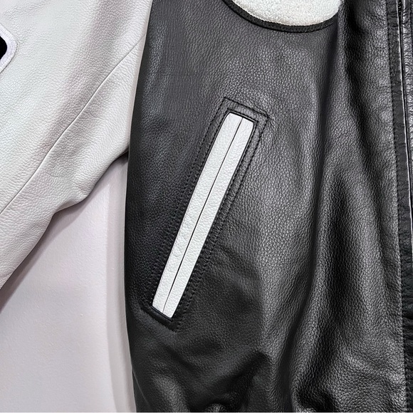 STADIUM by Stadium Good Number #8 Lucky 100% Leather Jacket MSRP$525 - Picture 9 of 16